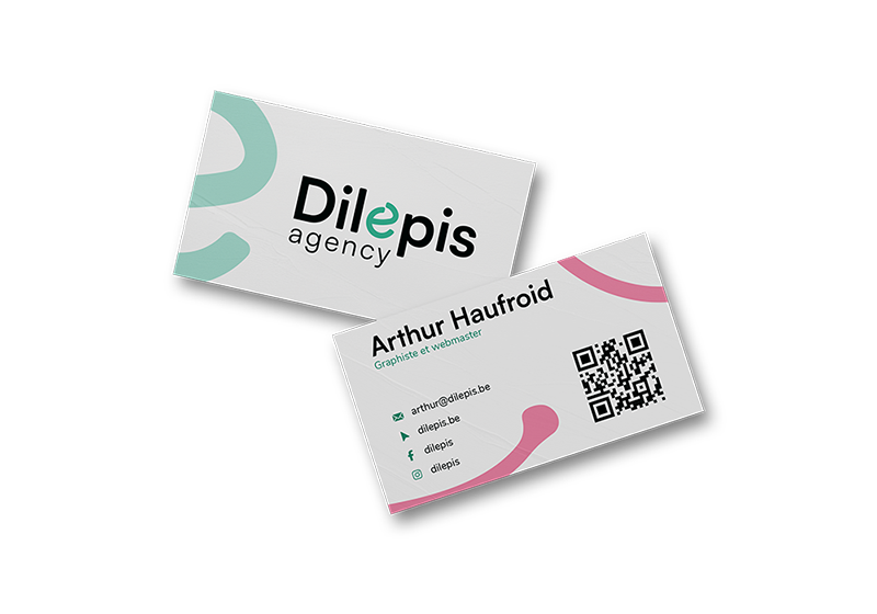 carte de visite recto verso d'un membre de l'équipe dilepis