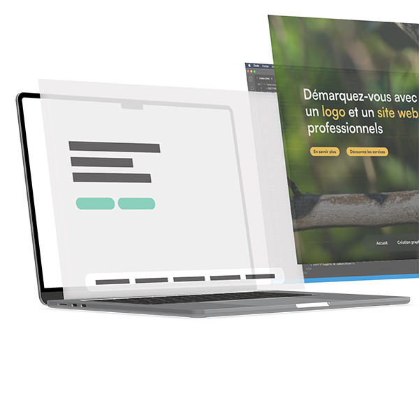 image des composant d'un site web qui sortent de l'écran avec un zoom sur l'expérience utilisateur